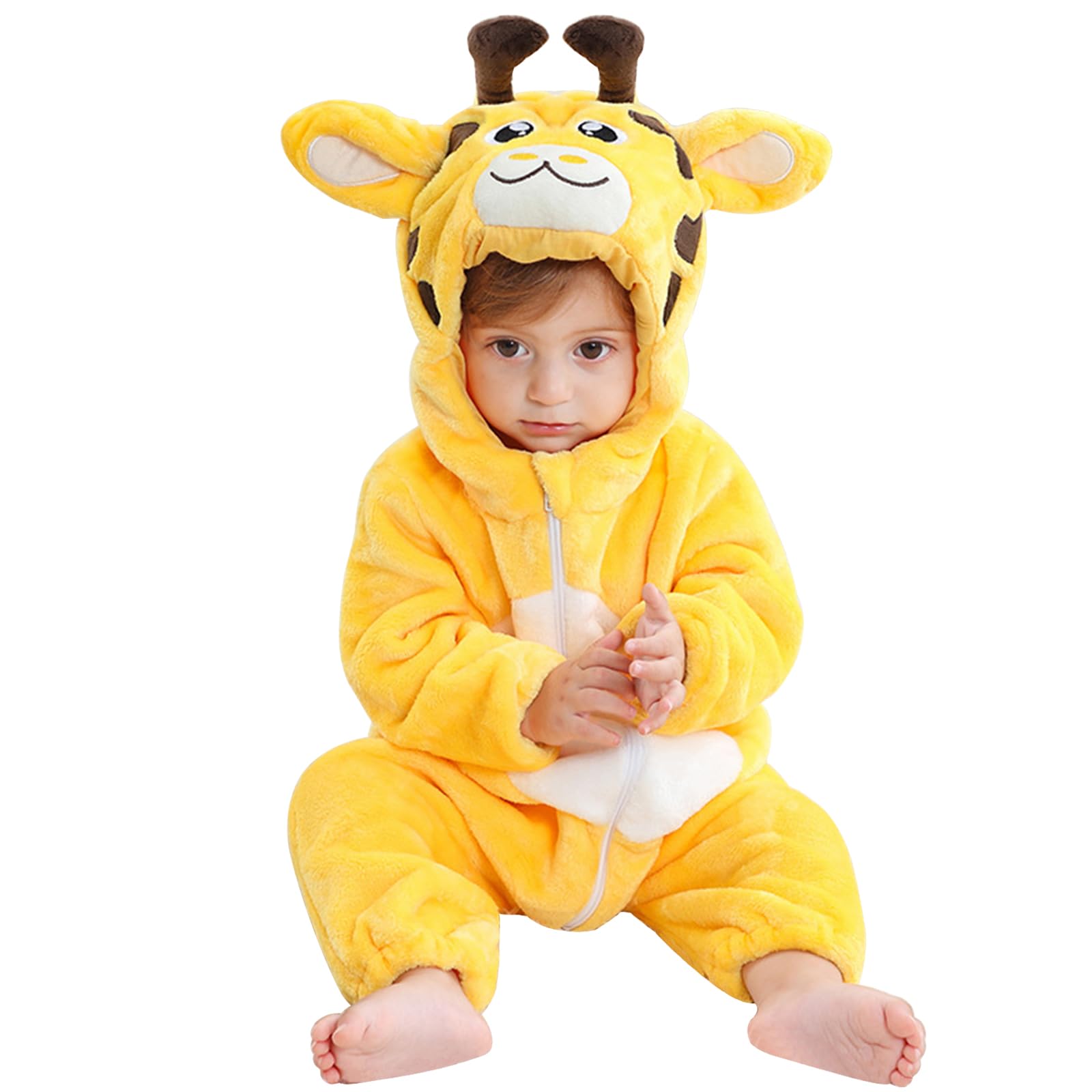 Bseical Bebé Mamelucos con Capucha,Bebé Invierno Romper Monos Pijamas, Franela Ropa De Peleles,Animales Cálido Lindo Pijama Romper,para Carnaval Cosplay Halloween Navidad Fiesta Disfraz