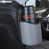 VAPORVERSE 1 Stück Getränkehalter Auto für Isuzu D-Max 2023 2024 2025 2026 Premium Leder Organizer Multifunktional Rücksitz Becherhalter Aufbewahrungstasche,Grey