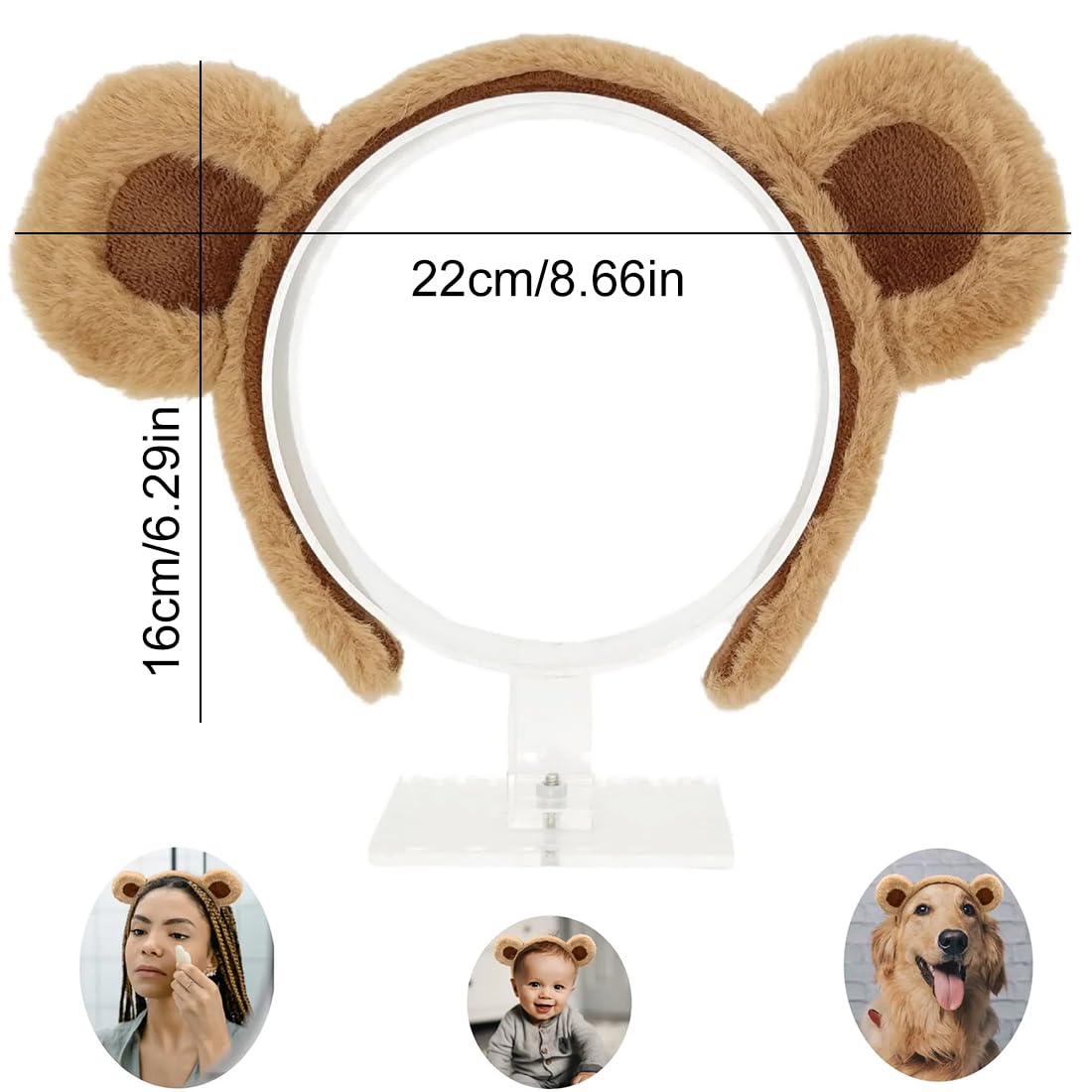 Cerchietto per capelli con orecchie da orso leggero e pratico per