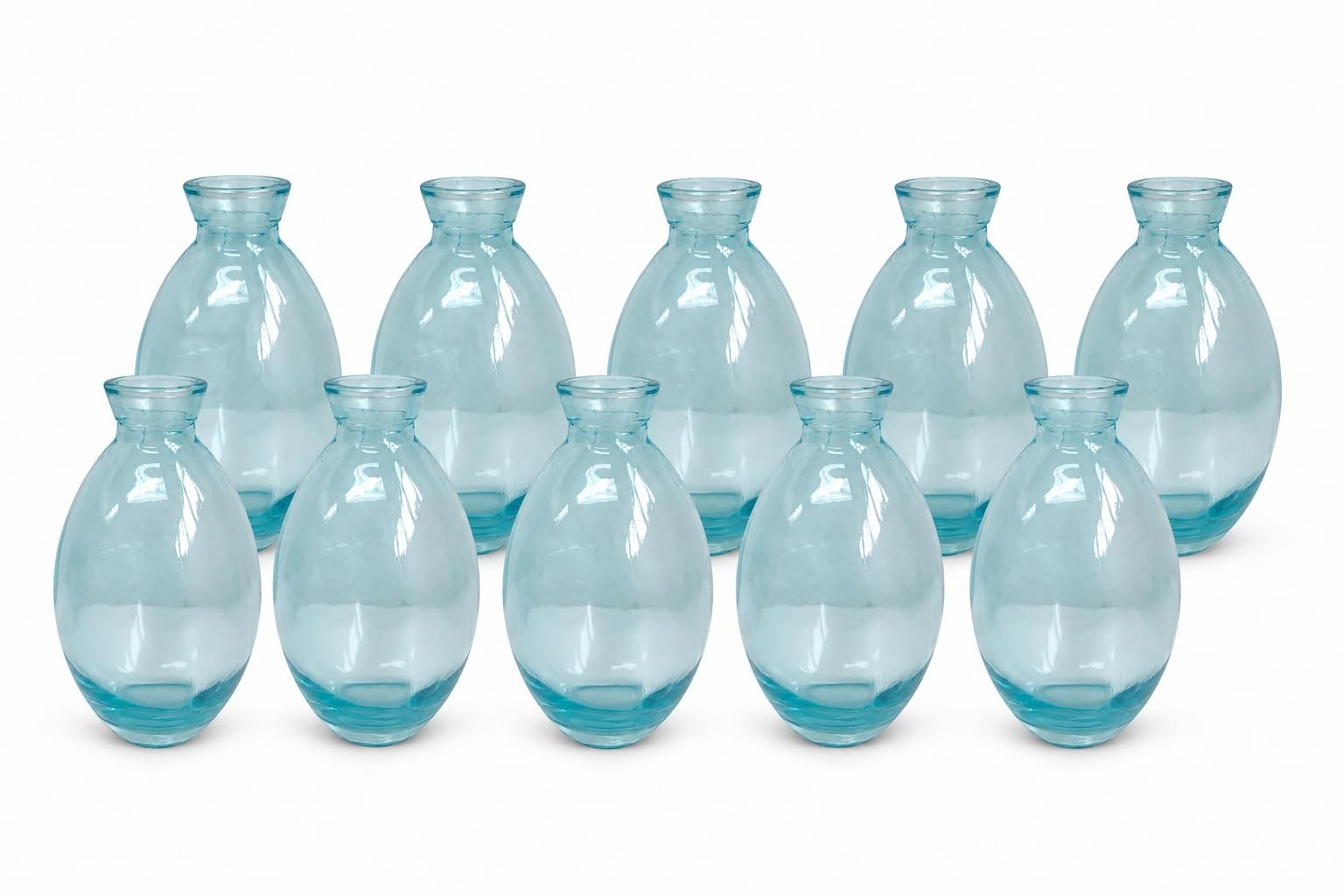 Petits vases en verre bleu lot de 10 pour décoration mariage champêtre et centre de table moderne