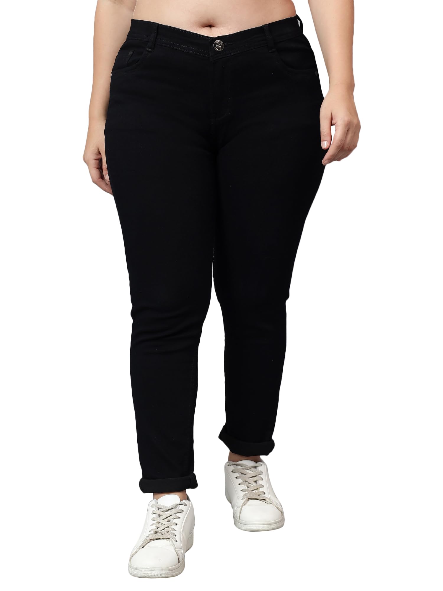 Women's Denim Stretchable Mid Rise Plus Size Jeans