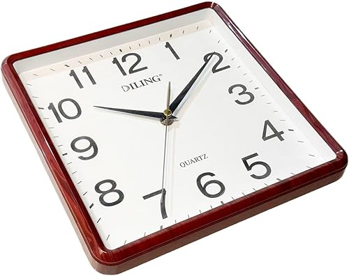 Miniatura 3 de Reloj de pared cuadrado de 10 pulgadas, silencioso, sin tictac, de cuarzo, analógico, funciona con pilas, para oficina, sala de estar, dormitorio,