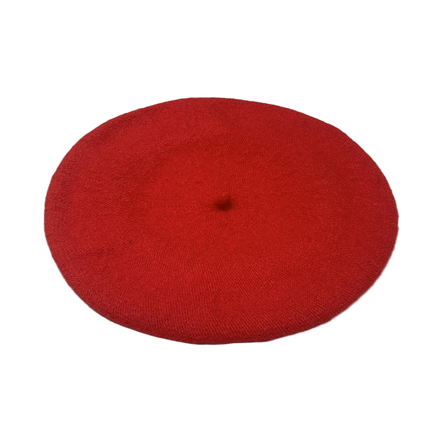 Women's Beret Hat, Classic French Beanie, Wool, Solid Color, Fits for Halloween, Christmas or Outside Events (US, Numeric, 7, 7 7/8, Red)