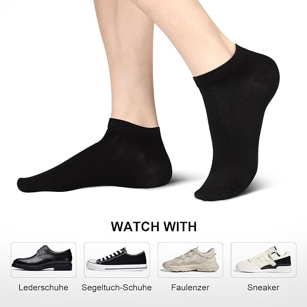 fitfets Sneaker Socken Herren Damen Baumwolle 10 Paar Sneakersocken Kurz Sneakersocken Socks Unisex Schwarz Weiß Grau - 2