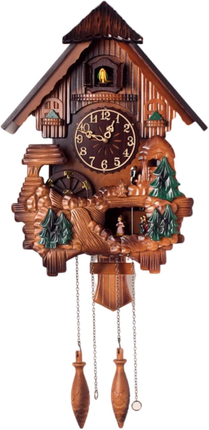Cuckoo Clocks for Wall,Cuckoo Clocks,Wall Clock,Home Decor Solid Wood Wall Clock Traditional Cuckoo Clock Wall Decor Clock Vintage Cuckoo Clocks Office Decor Gift,Clock b (Clock B)
