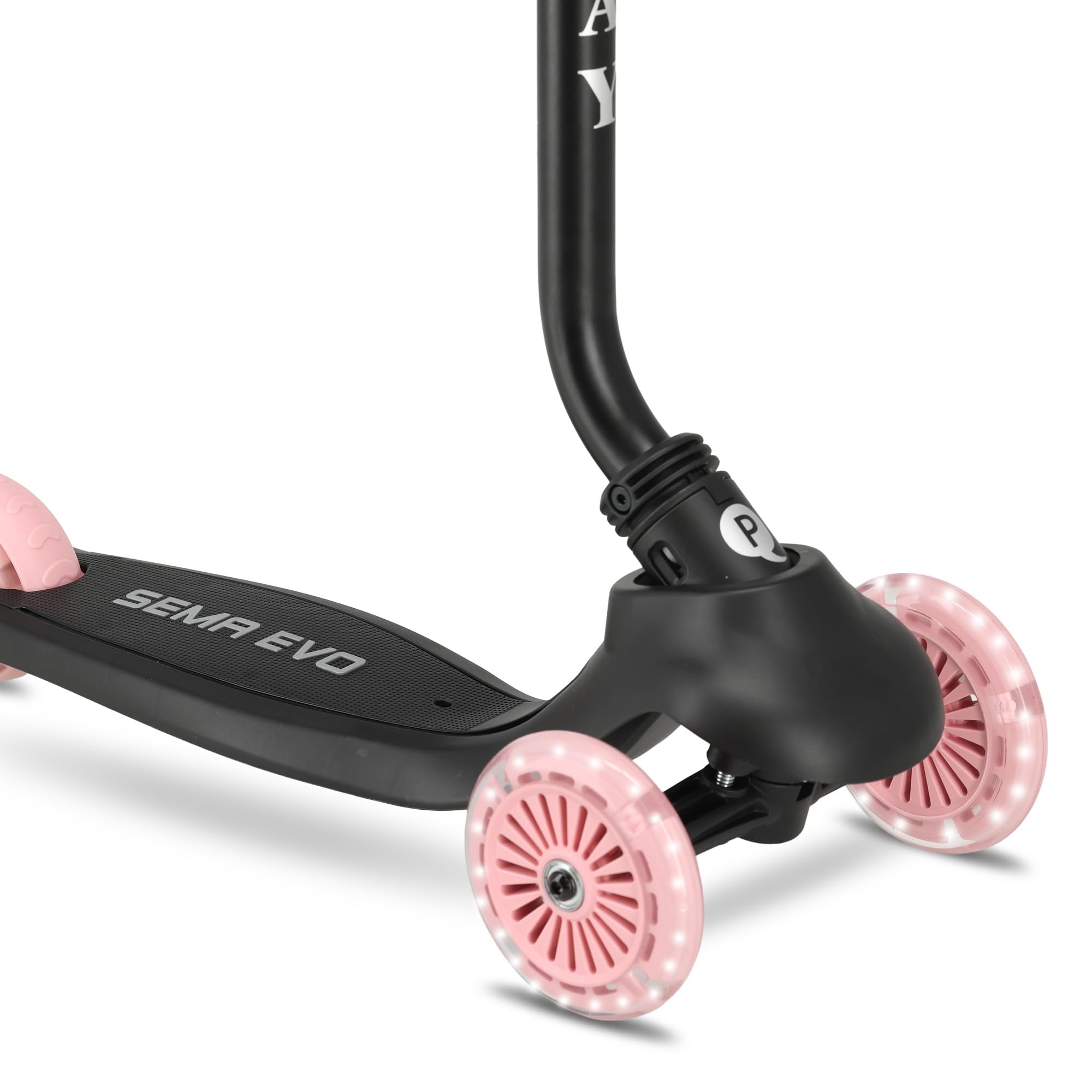 QPLAY Sema EVO Trottinette 6 en 1 avec siège, poignée de poussée, lumières LED sur roues et plateforme avec dynamo, de 1 à 6 ans, charge maximale de 50 kg, pliable