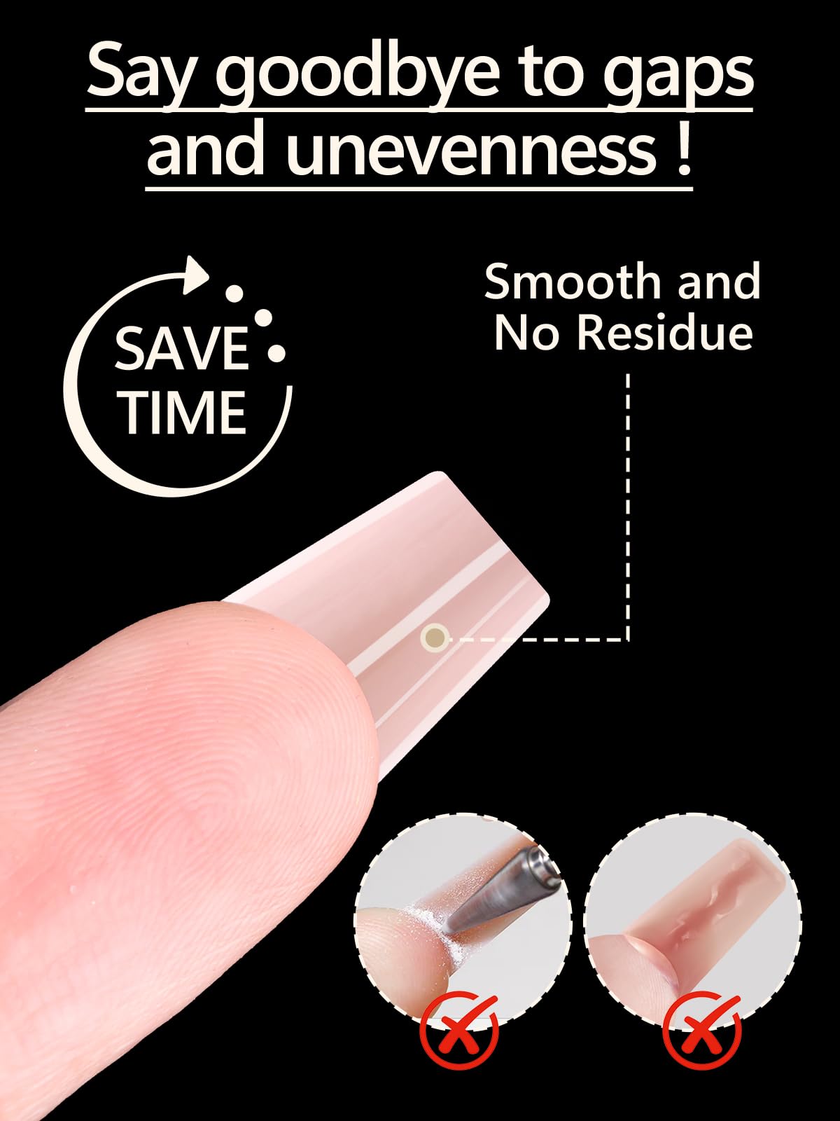 EBANKU 280PCS Sandwich Dual Form, Tip Unghie Finte Traslucido Double Top & Bottom Design Corte Coffin Nail Form Per Estensione Rapida Delle Unghie Casa o Salone - 4