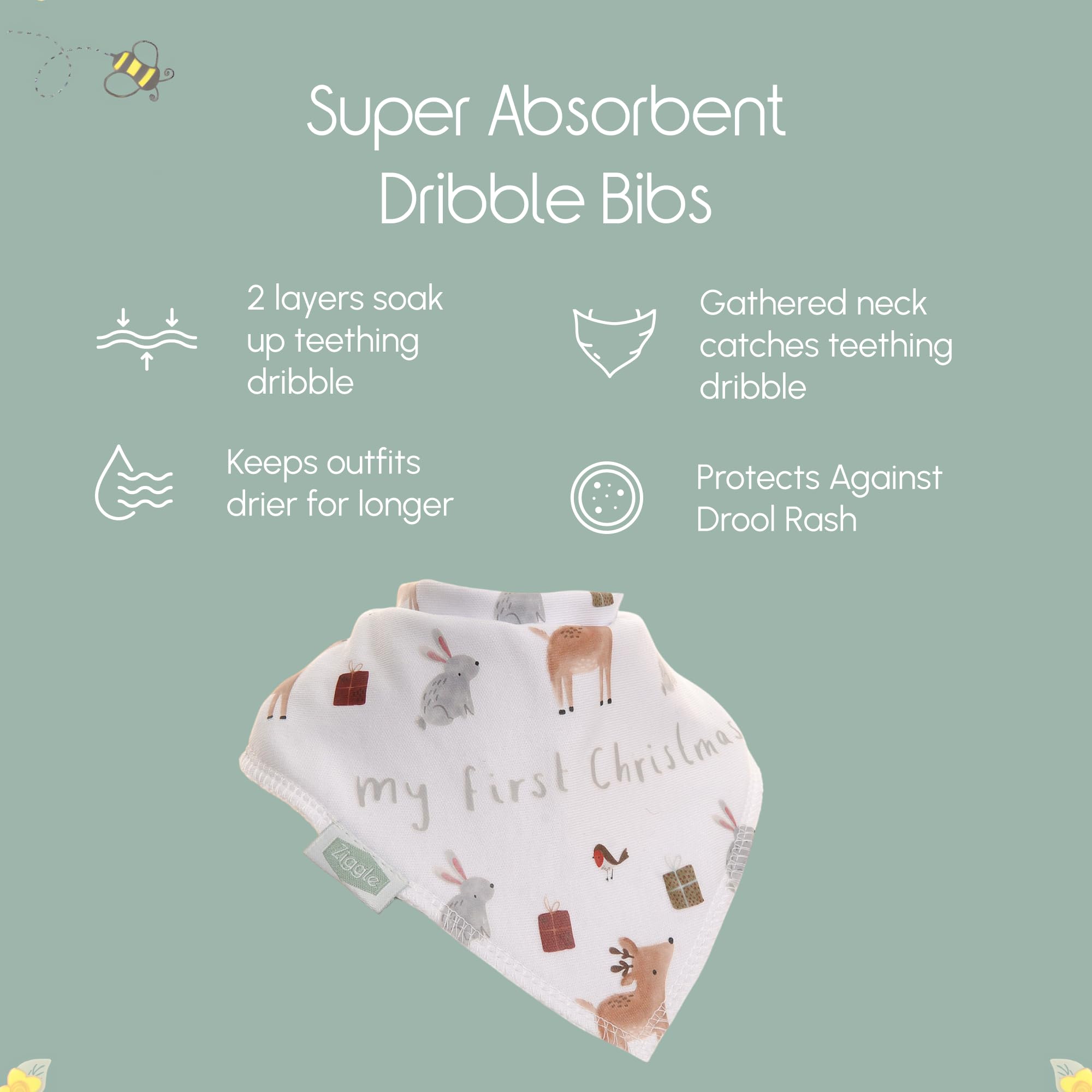 Bandana Dribble Bibs - Cotton Front Baby Bibs Newborn to 24 Months - Newborn Baby Gifts - Bibs For Comfortable Kids — view 89