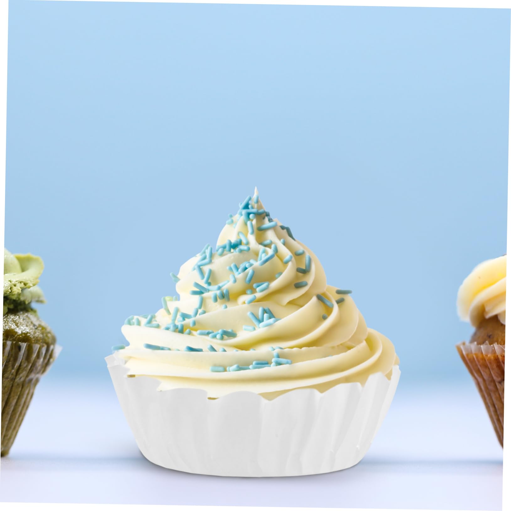 MAGICLULU 5 Sätze Baskisches Ölpapier Muffinförmchen Aus Pergamentpapier Cupcake-papiere Tulpen-muffinförmchen Backförmchen Aus Papier Große Muffinförmchen Silikonpapier Weiß 50 Stück * 5