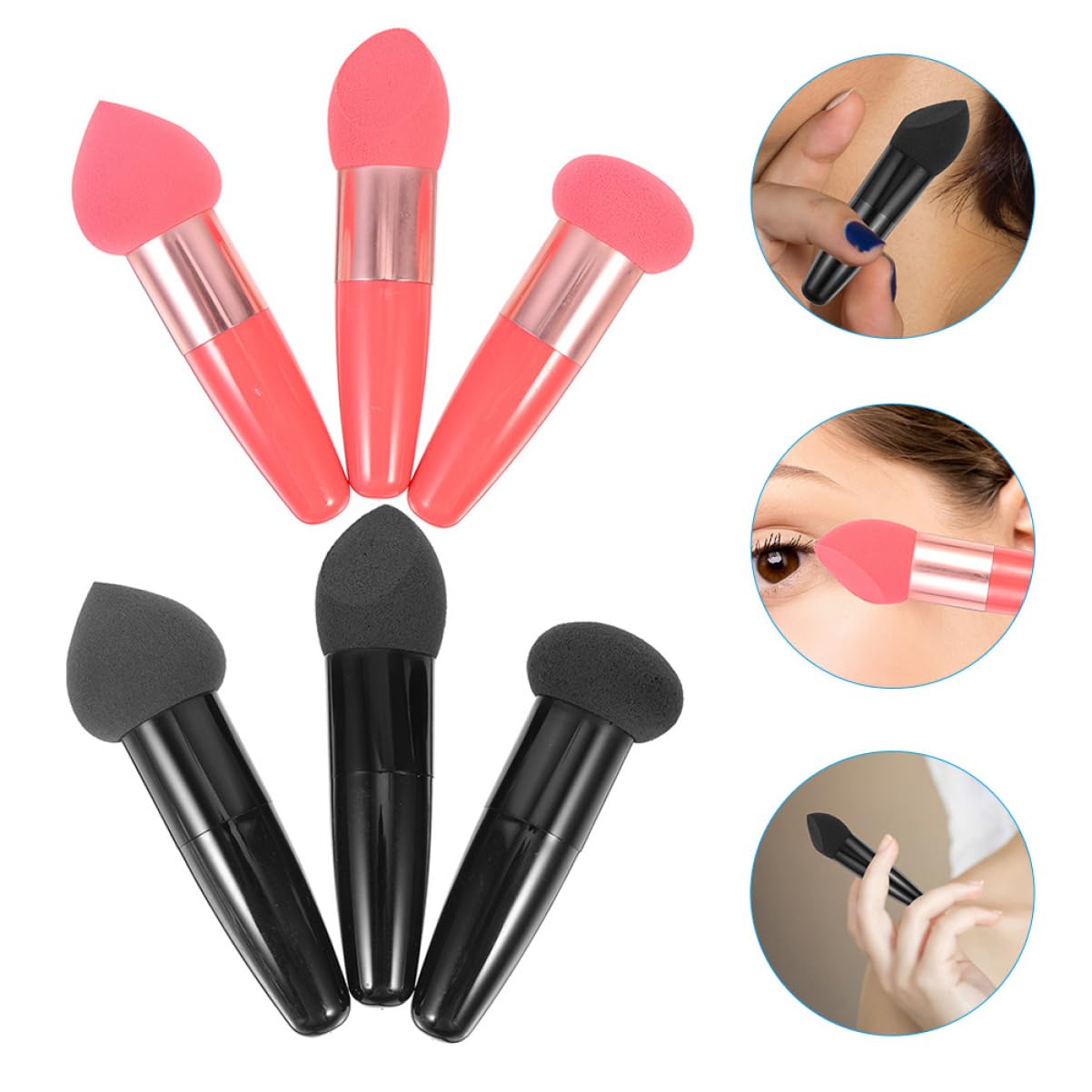 minkissy Pcs Little Mushroom Makeup Pen Maquillaje Limpieza Esponja Cepillo Viaje Maquillaje Plumas Esponja Maquillaje Plumas Esponja Seca Base Facial Esponjas Mango Maquillaje Miss Emulsión