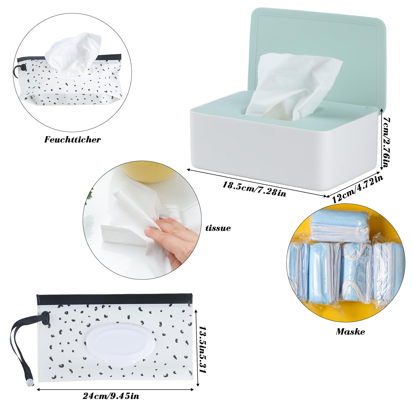 Wet Wipes Storage Box, Wet Wipes Box, Wipes Dispenser Holder Case Boxes - Image 2