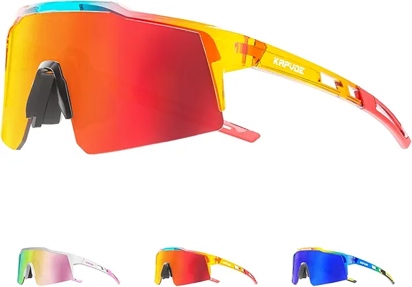 KAPVOE Youth Adult Baseball Sunglasses Polarized Cycling Glasses MTB Sports Mountain Bike Running Triathlon - K9023