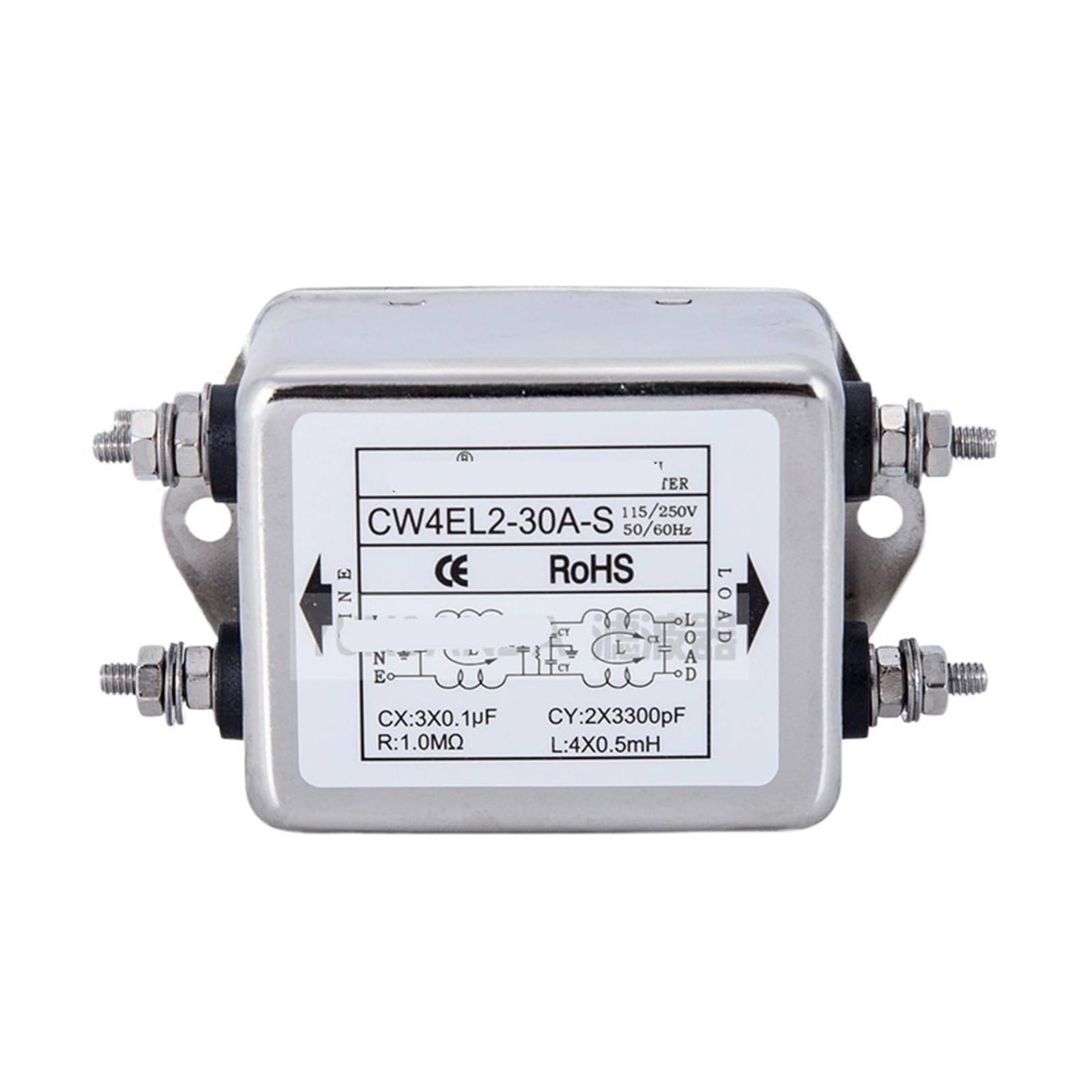 WBBAYDRFR Power Filter CW4EL2 Bipolar AC Purification Anti-Interference Single-Phase 220v Bolt Type 30A(CW4EL2-30A -S Bolt on)