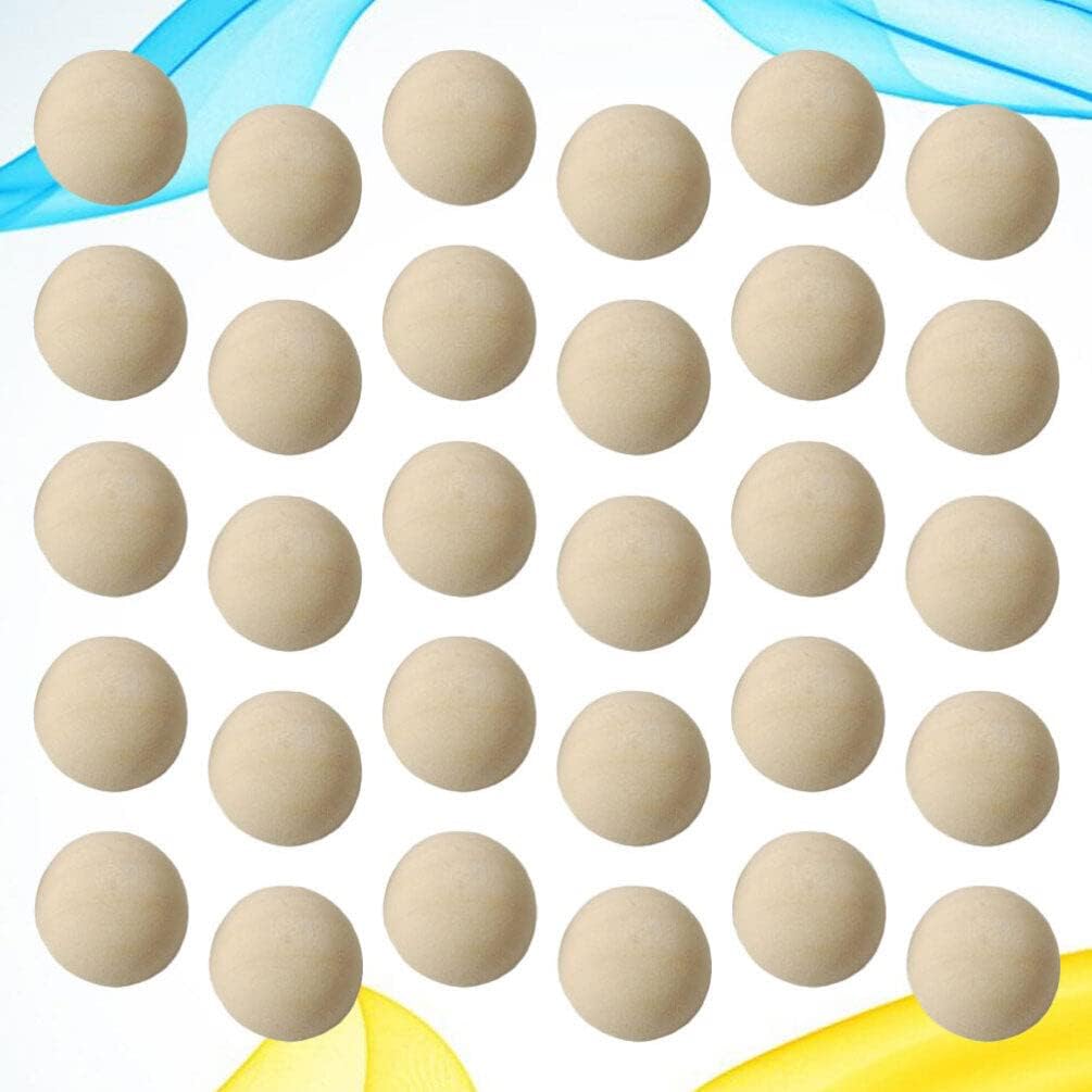 SUPVOX 30Pcs Unfinished Half Wooden Balls 1.2 Inch Mini Hemisphere Craft Supplies for DIY Painting Kids Crafts Home Decoration - Image 4