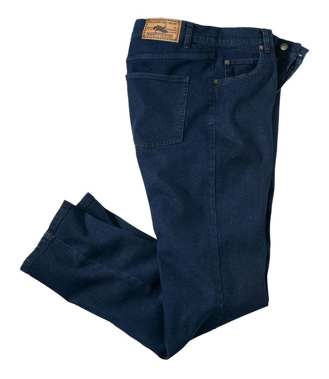 ATLAS FOR MEN - Dark Blue Regular Stretch Jeans - W40