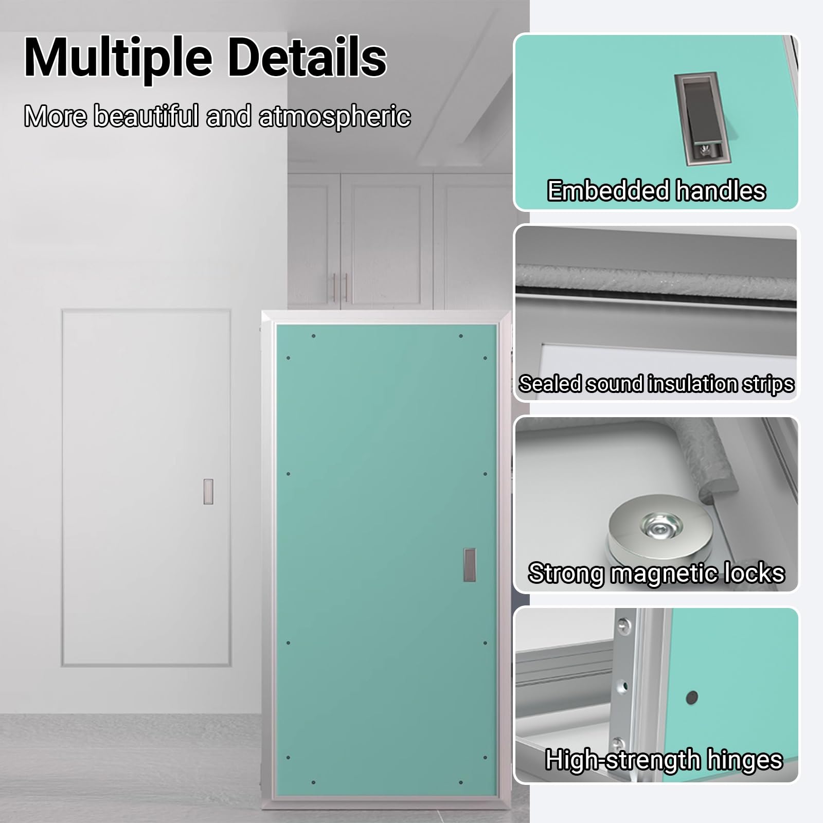 Pannello di accesso per cartongesso, Porta di ispezione in alluminio, Portello per garage per riscaldamento, elettrico, accesso idraulico
