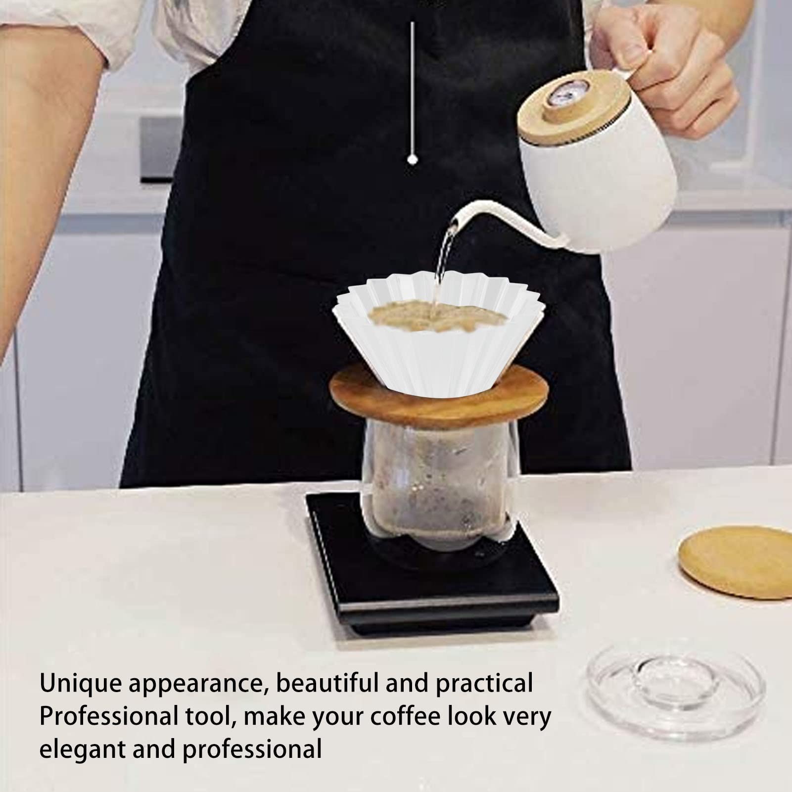 Pour Over Coffee Dripper, Resin Conical Reusable Coffee Strainer Single Cup Coffee Maker Coffee Funnel Travel Coffee Maker for Home, Cafe, Camping (Clear)