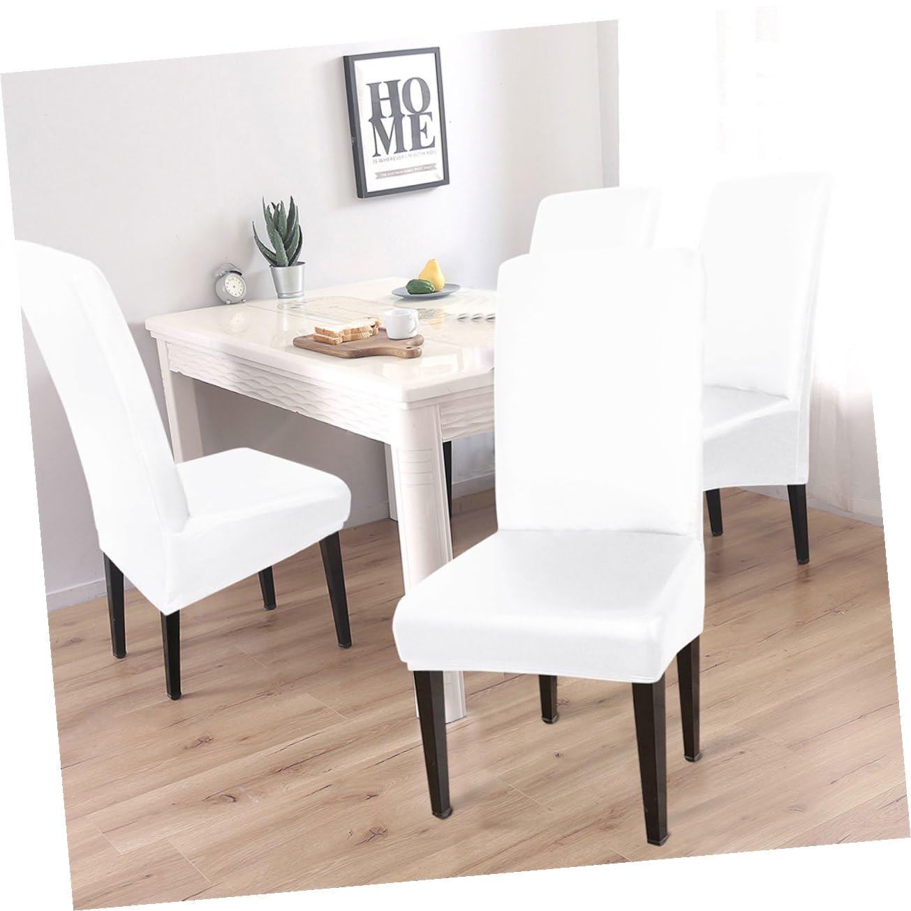 Homoyoyo Funda de Silla para Comedor 4 Piezas Elástica de PU