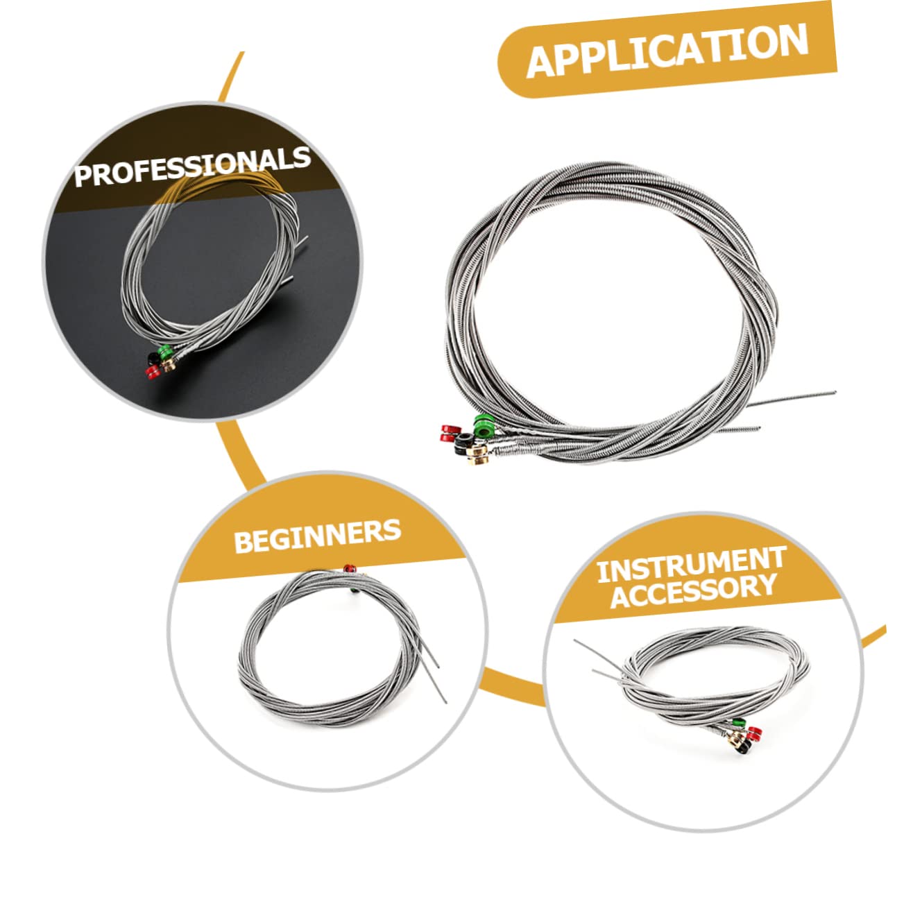 HEMOTON 4 Set corda strumento gitarre accessori per chitarra accessorio per chitarra accessori per banjo accessori per strumenti filo musicale Acciaio inossidabile Silver
