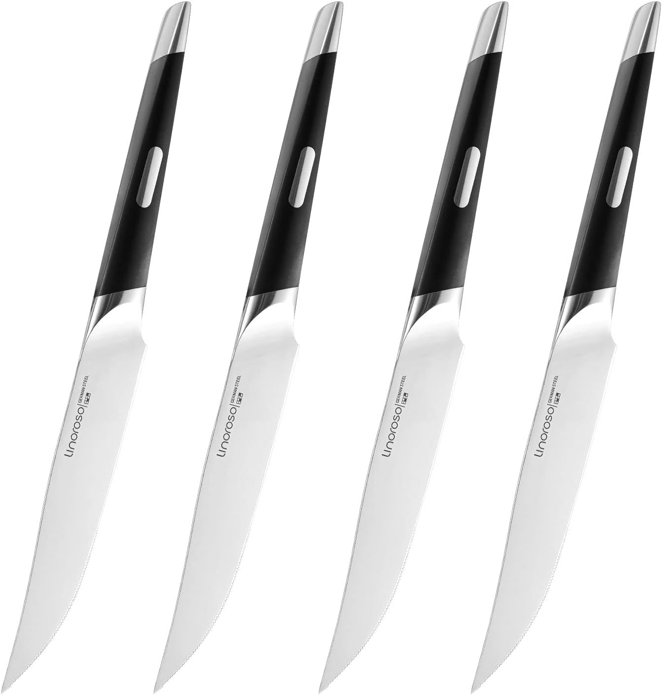 linoroso Steak Knives, Semi Serrated Steak Knife Set of 4