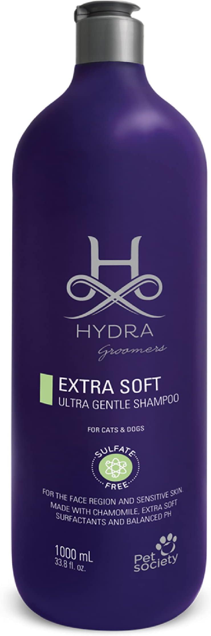 Hydra Groomer's Extra Soft Facial 1 Litre Shampoo for Cats and Dogs Sulfate-Free Extra Soft Tear-Less Cleansers Safe to Use Older Than 4 Weeks Natural Oils in The Skin.