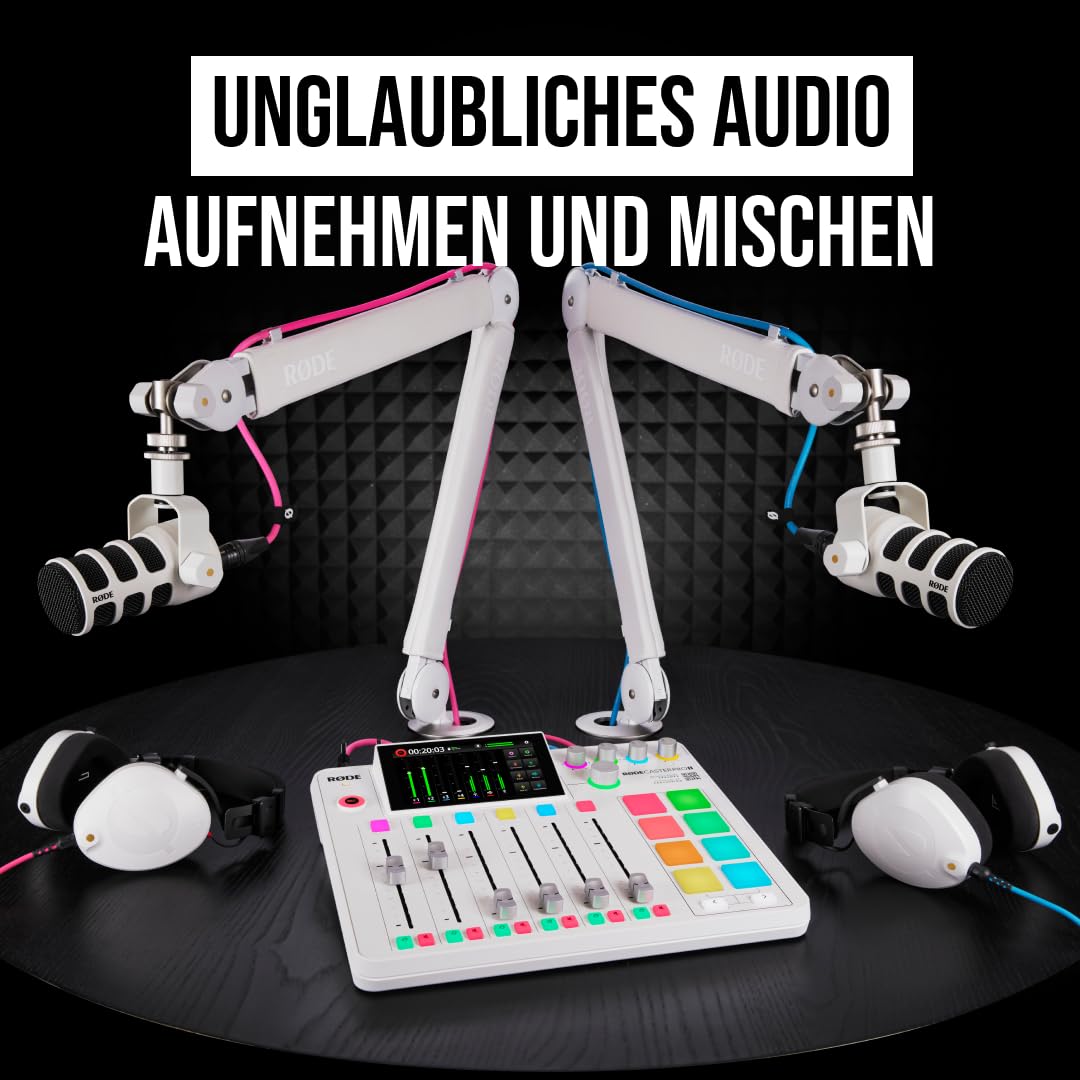 RØDE RØDECaster Pro II All-in-One Produktionslösung für Podcasting, Streaming, Musikproduktion und Content-Erstellung (Weiß)