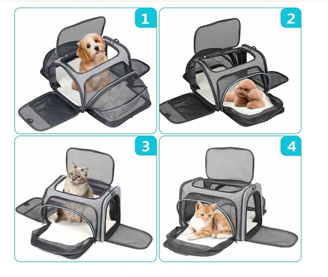Transportin Gato Perro Bolsa De Transporte Para Perros, Bolsa Plegable Para Cachorros, Bolsa Cruzada Para Gatos, Bolsa Transportadora Para Animales Pequeños Transportin Gato Para Coche(D,40*25*25cm)