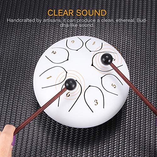 Konesky Steel Tong Drum 6 Inch Hand Pan Percussie Drum 8 Tune Ethereal Drum Instrument Set met Trommel Draagtas, 2… - Image 4