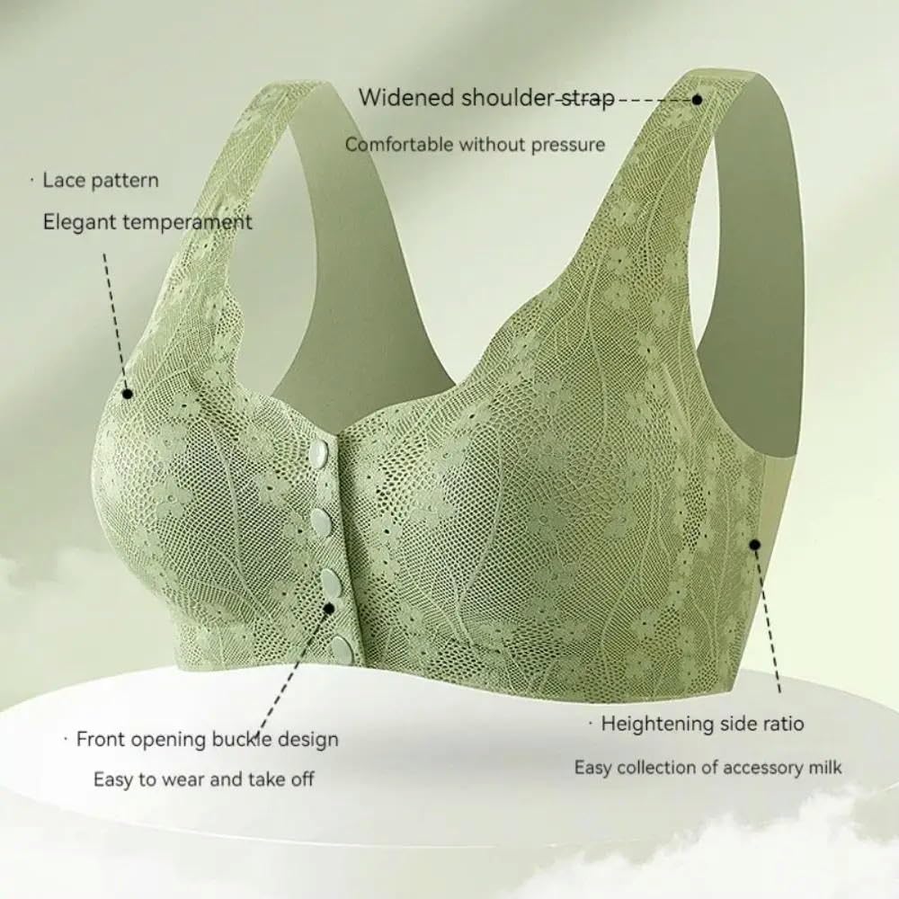 ZBDP - Brasier sexy de encaje sin anillo de acero, cómodo, transpirable, para mujeres mayores, talla grande, sin varillas, para ancianos