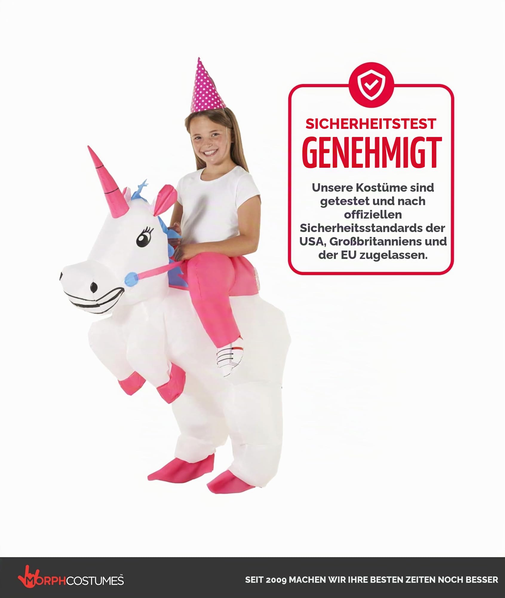 Morph Aufblasbares Einhorn Kostüm Kinder, Halloween Kostüm Kinder