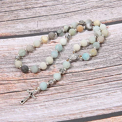 BALIBALI Handmade 8mm Anglican Prayer Beads Rosary Jade Natural Stone Rosary Beads with Pardon Crucifix Cross Custom Rosary3