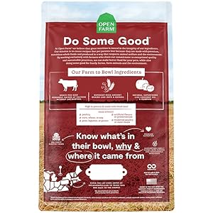 Open Farm Historical Grains Dry Canine Meals, Humanely Raised Meat Recipe with Healthful Grains and No Synthetic Flavors or Preservatives (Grass-Fed Beef Historical Grain, 4 Pound (Pack of 1))