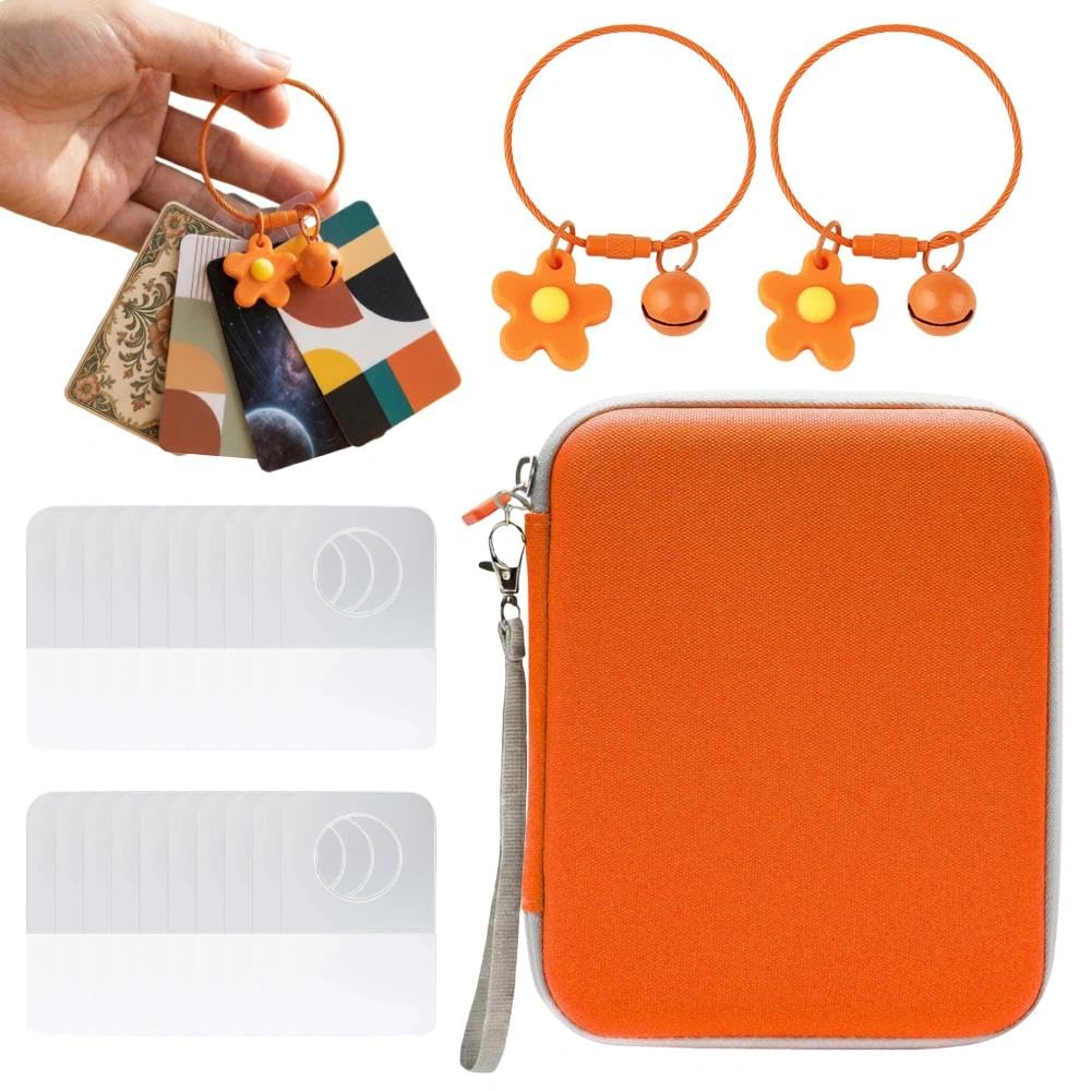 Yoto Card Holder Case, Portable Storage for 80 Cards, Waterproof & Scratch-Resistant, with 20 Self-Adhesive Labels & 2 Card Holder Rings, Compatible with Sport Bank ID Cards, Ideal for Kids & Adults