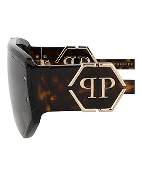 Amazon.com: Philipp Plein Sunglasses SPP 093 M Dark Havana