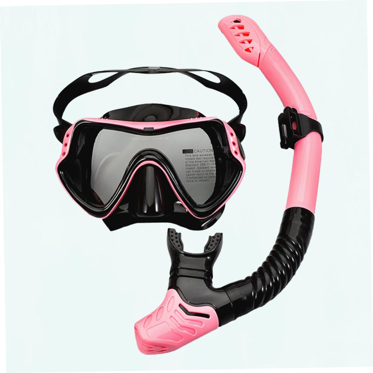 Occhialini da Snorkeling Rosa in Silicone per Ragazzo Ragazza | Lente Singola, Fori di Drenaggio Unidirezionali, Fascia Elastica Alta, Set per Respirazione e Scarico Acqua