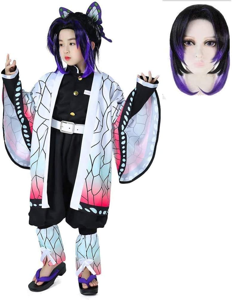 Amazon.co.jp: [Awdmosou] 鬼殺隊 子供服 子供用 蟲柱 胡蝶 しのぶ（こ