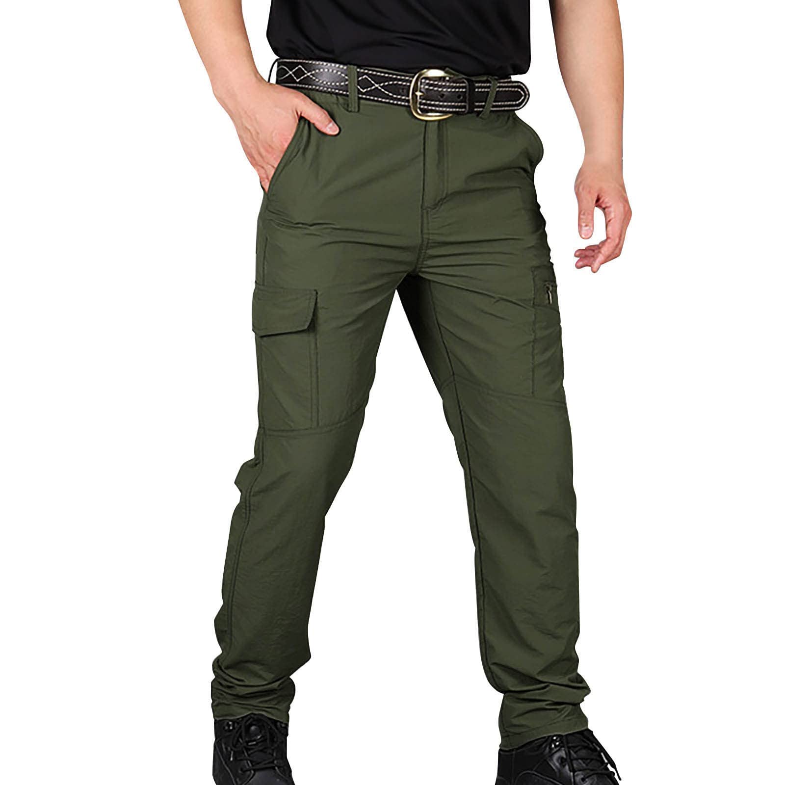 GOKKILRW Tactical Pants for Men Water Resistant Hiking Cargo Pants Slim Fit Lightweight Ripstop Outdoor Work Pants for Men