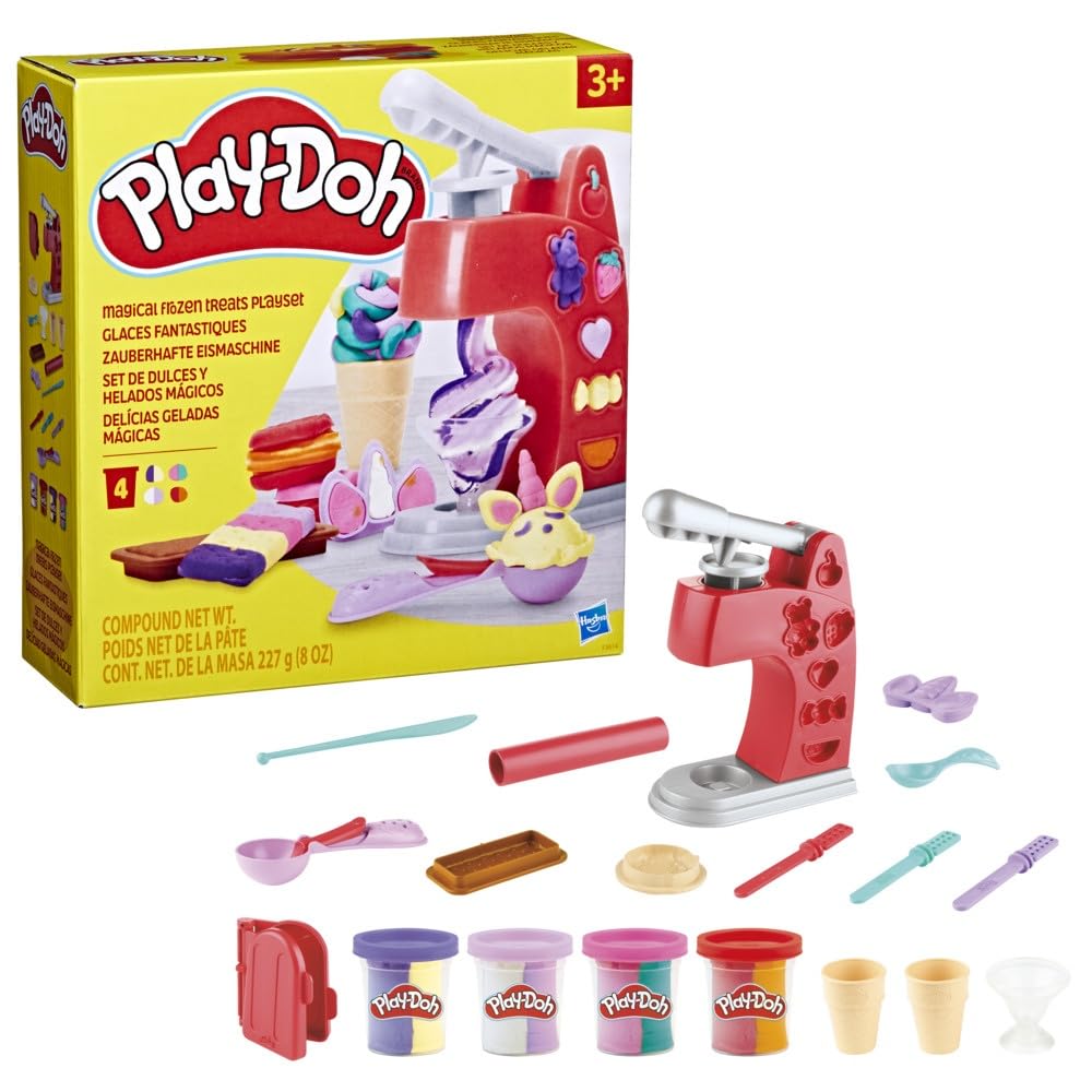 Play-Doh Glaces Fantastiques - Magical Frozen Treats Playset - 4 Pots de Couleurs Doubles