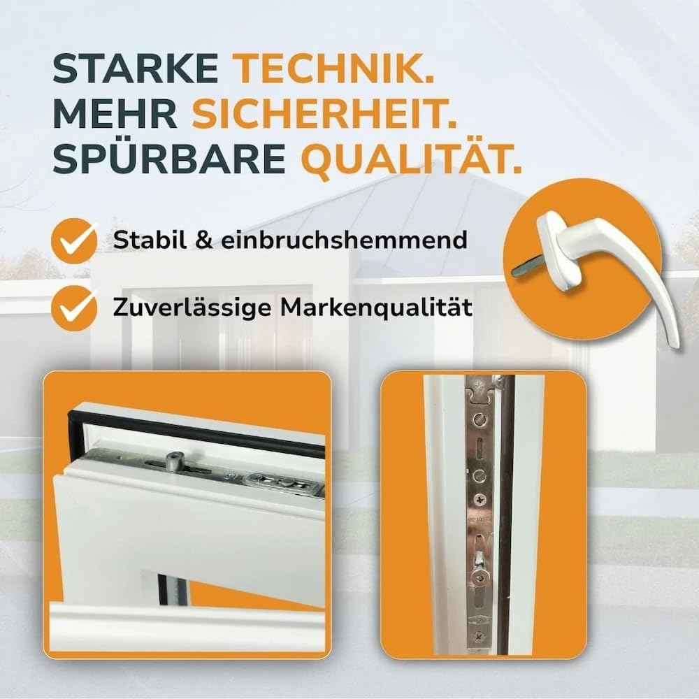 Kellerfenster - Kunststoff - Fenster - innen weiß/außen weiß - BxH: 50 x 40 cm - 500 x 400 mm - DIN Links - 2 fach Verglasung - 60 mm Profil
