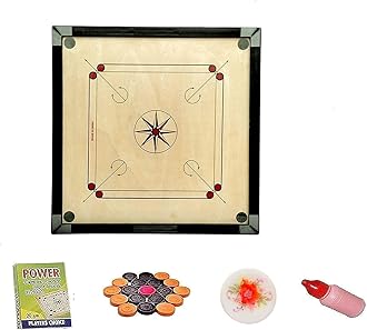 WRF Superior Matte Finish Practice Carrom Board for Serious Professional Practice with Coins Striker and Powder Black New (32 Inch WR-4)