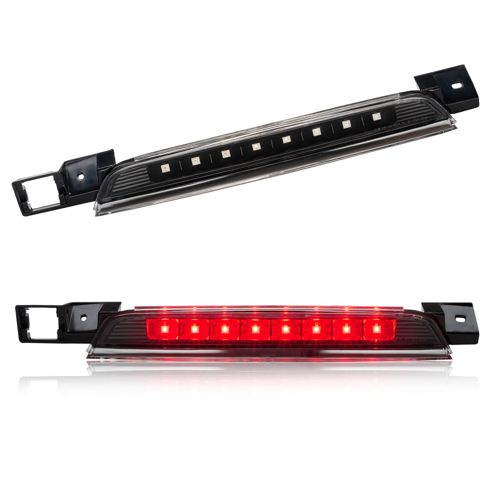 Third 3rd Brake Light LED for 2010-2017 Chevy Equinox, High Mount Rear Brake Lights Assembly for 10-17 GMC Terrain, Waterproof Center Cab Lamp Stop Light (Black)