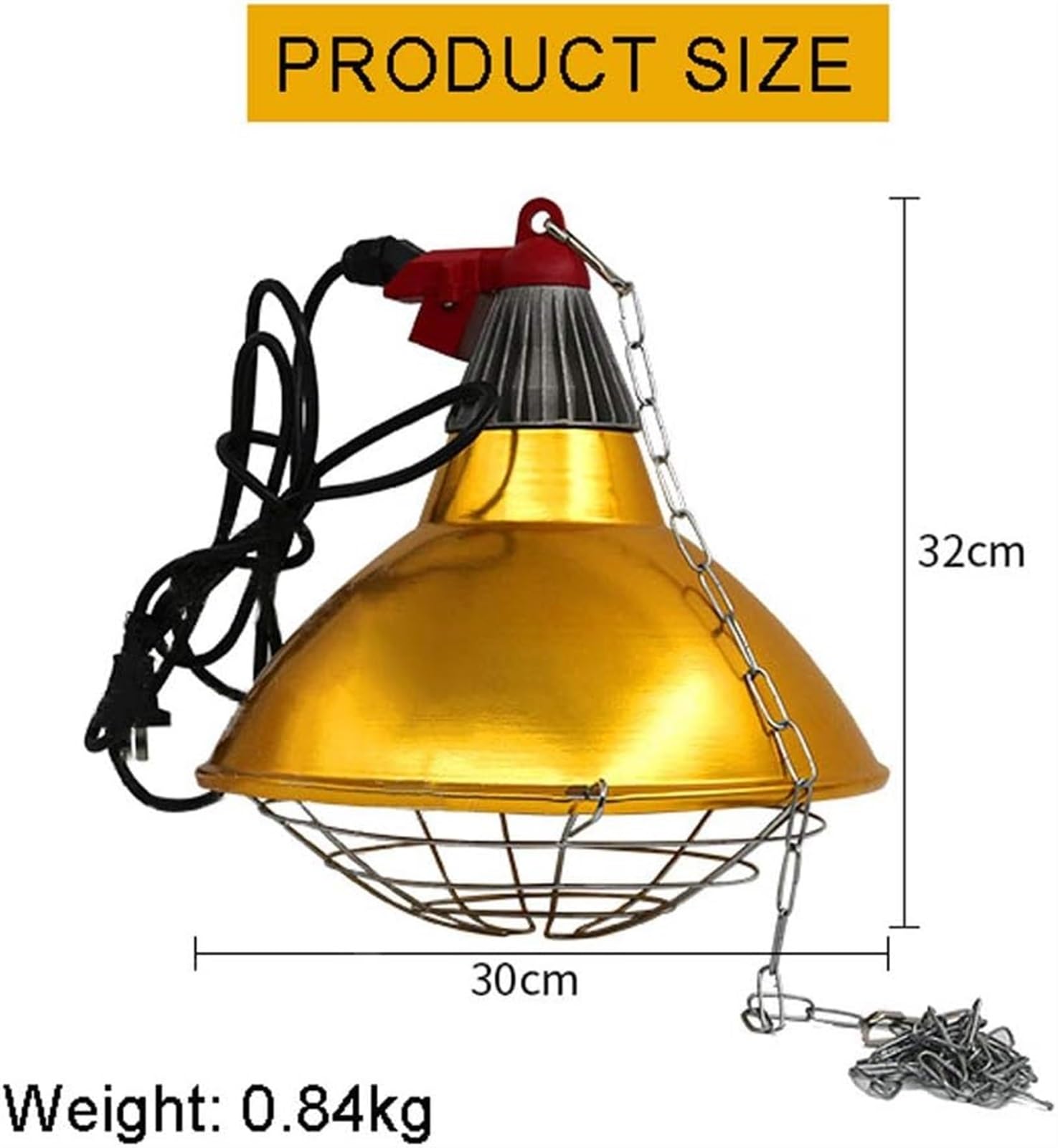Lampada Riscaldante a Infrarossi, Lampada Riscaldante for Cuccioli e Pulcini, Emettitore di Calore Lampada Riscaldante for Animali da Esterno, Perfetta for Mantenere i Cuccioli al Caldo in Inverno, La