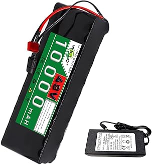 48V 10Ah E-bike Battery 48 Volts Lithium Battery Pack 13S4P 10000mAh Rechargeable Battery for 500W Scooter Motor Waterproof Electric Bicycle Battery with Charger,48v10ah t