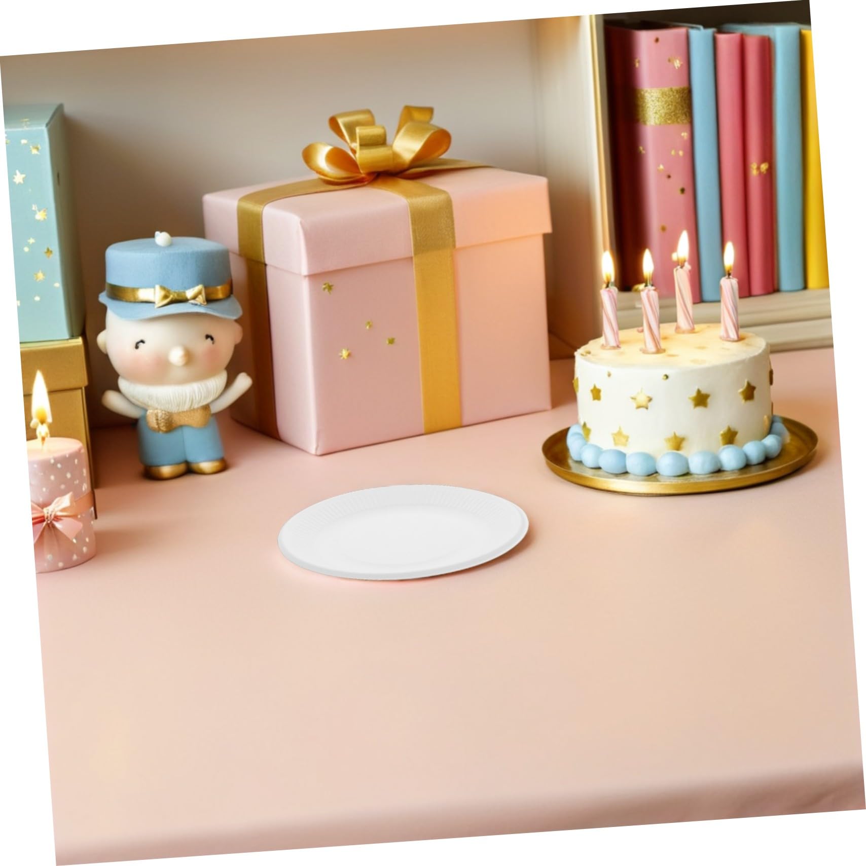 OUNONA 200 Pezzi Piatti Torta Usa e Getta Spessi in Resistenti per Dolci Antipasti e Snack per Feste Compleanno e