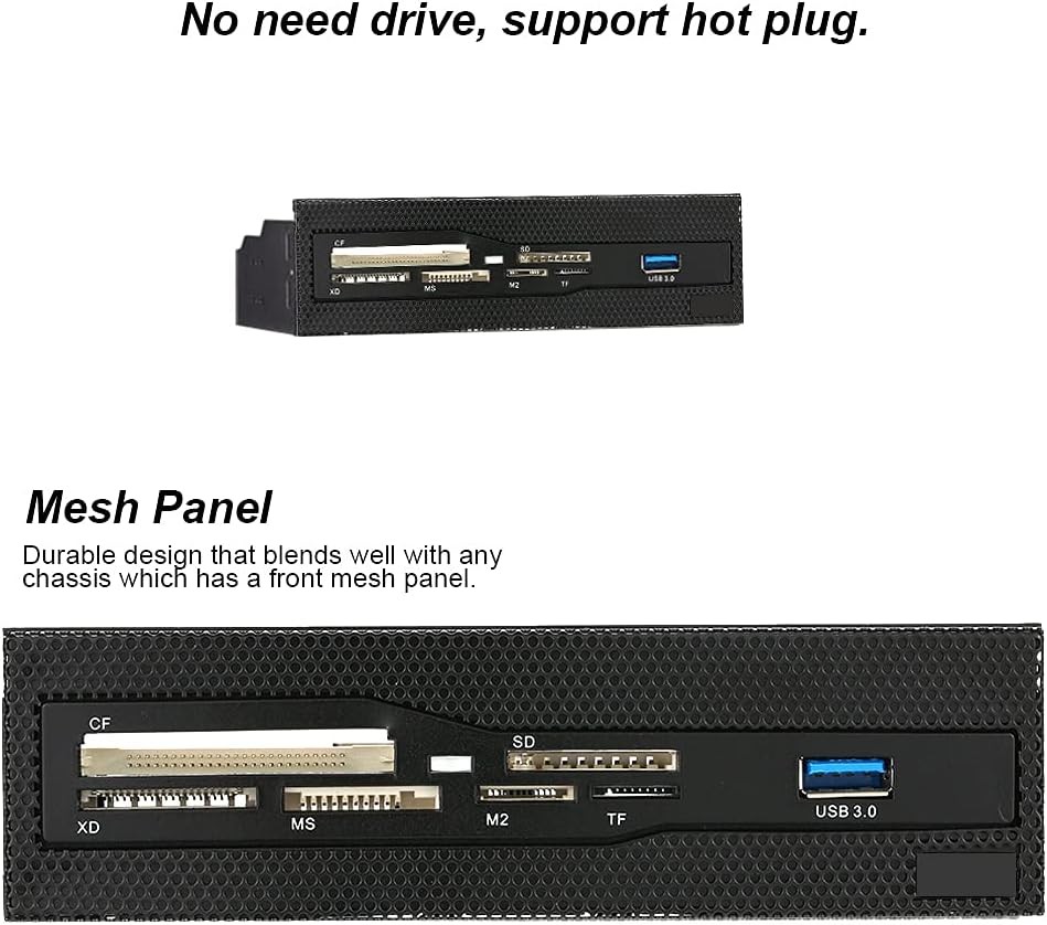 5.25 Internal Card Reader Media Multi-Function Dashboard PC Front Panel USB 3.0 Support CF XD MS M2 TF