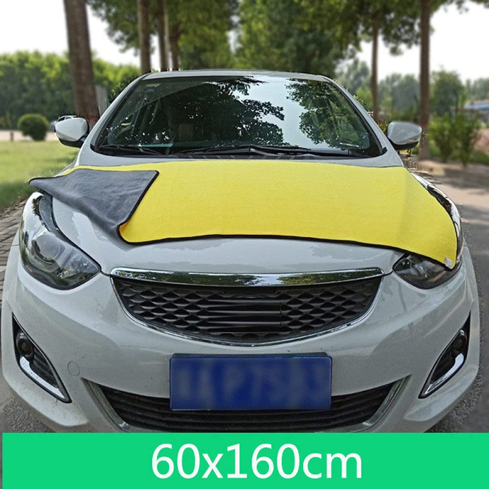 AGAATI Autowaschtuch, professionelles Premium-Mikrofasertuch, Dickes Reinigungstuch, Trockentuch, saugfähige Reinigung, doppelseitige Plüschhandtücher für Autos, 35 x 75 cm (grau) (30 x 60 cm)