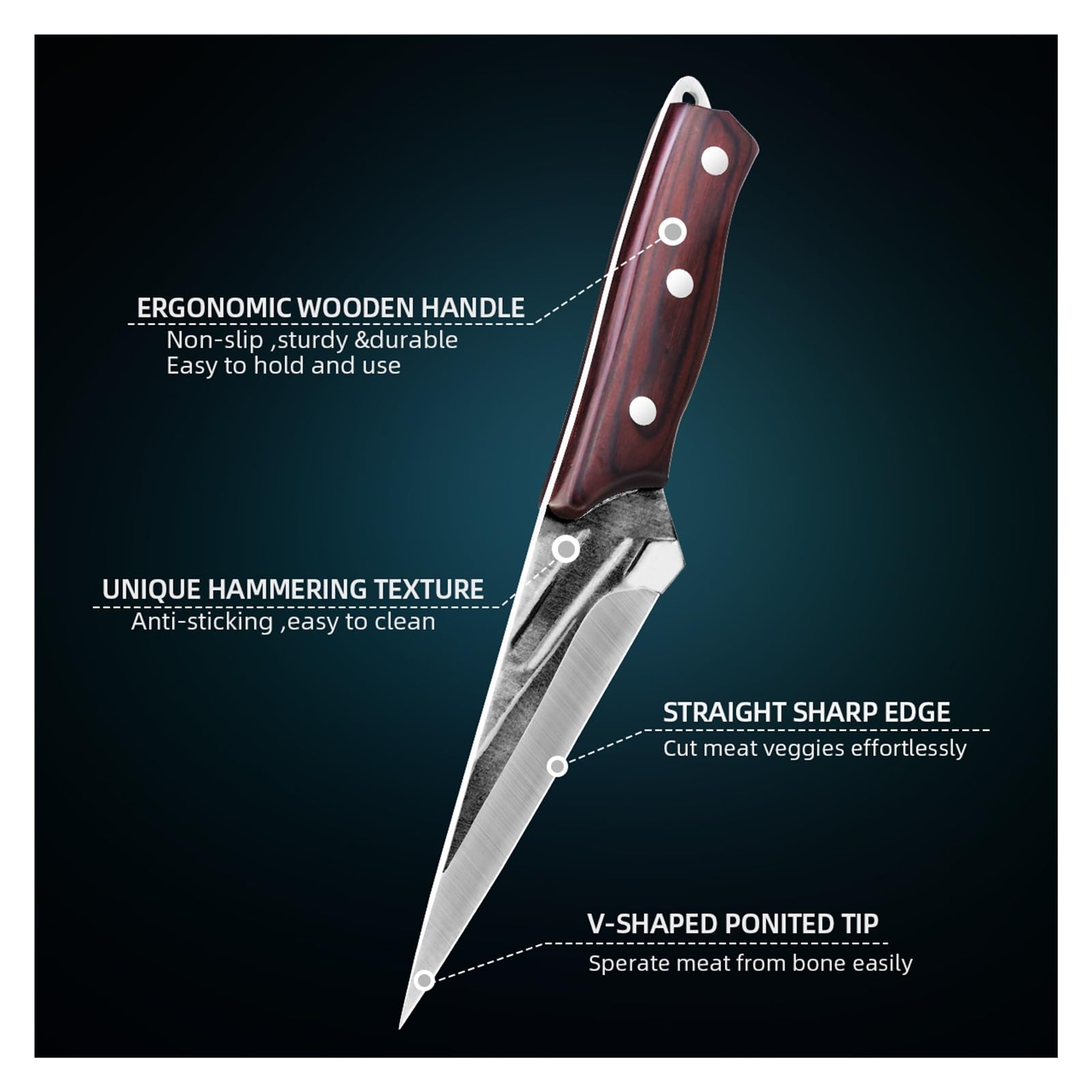 Coltello da macellaio forgiato a mano 5Cr15Mov Mannaia for carne in acciaio inossidabile Mannaia for disossamento professionale Accessori da cucina