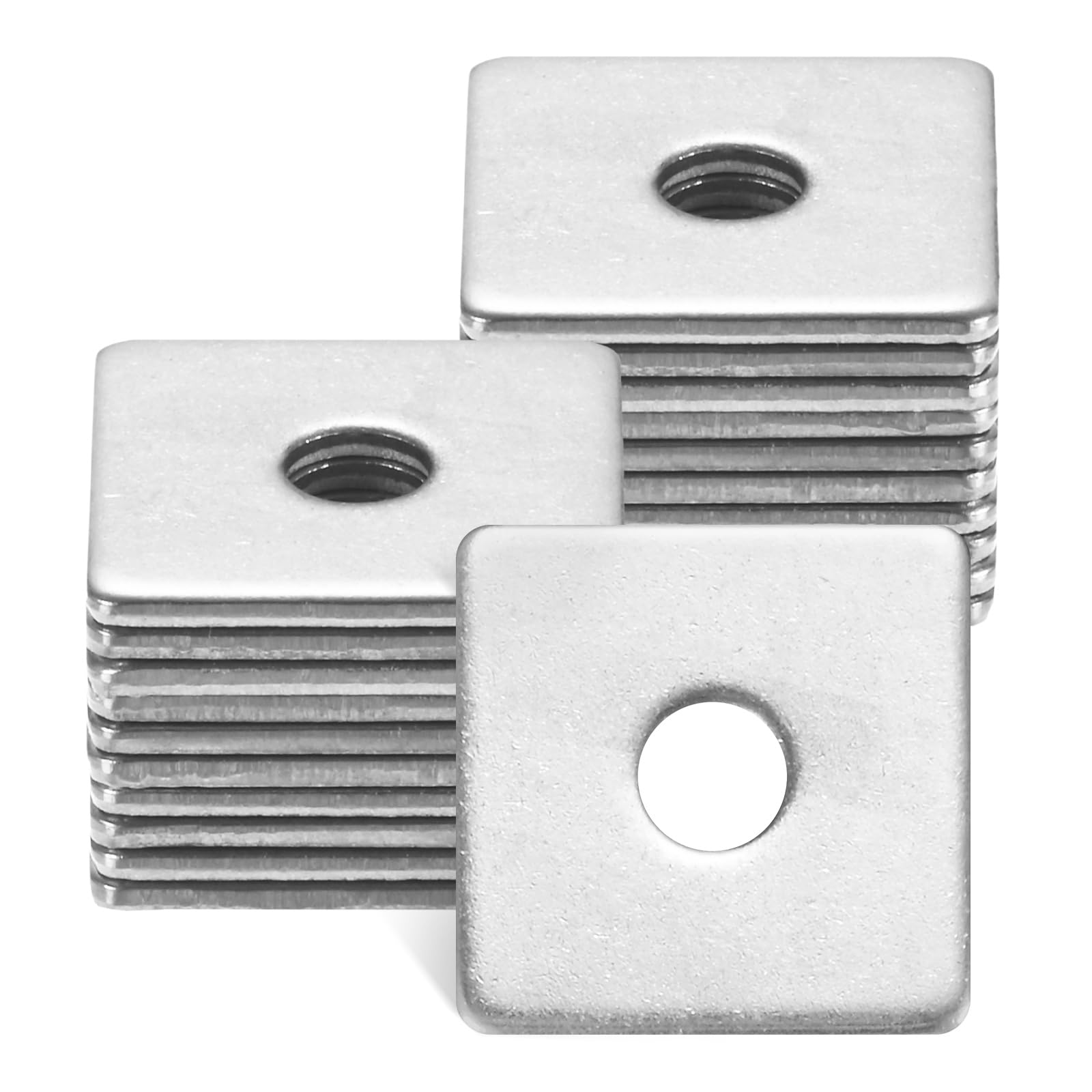 20-Pack Square Washers Plate, Fit M4 Bolt Stainless Steel Gasket Flat Bearing Pad Washers for Construction/Hardware Fastener, 0.79" OD 0.16" ID 1.5mm Thickness Spacer