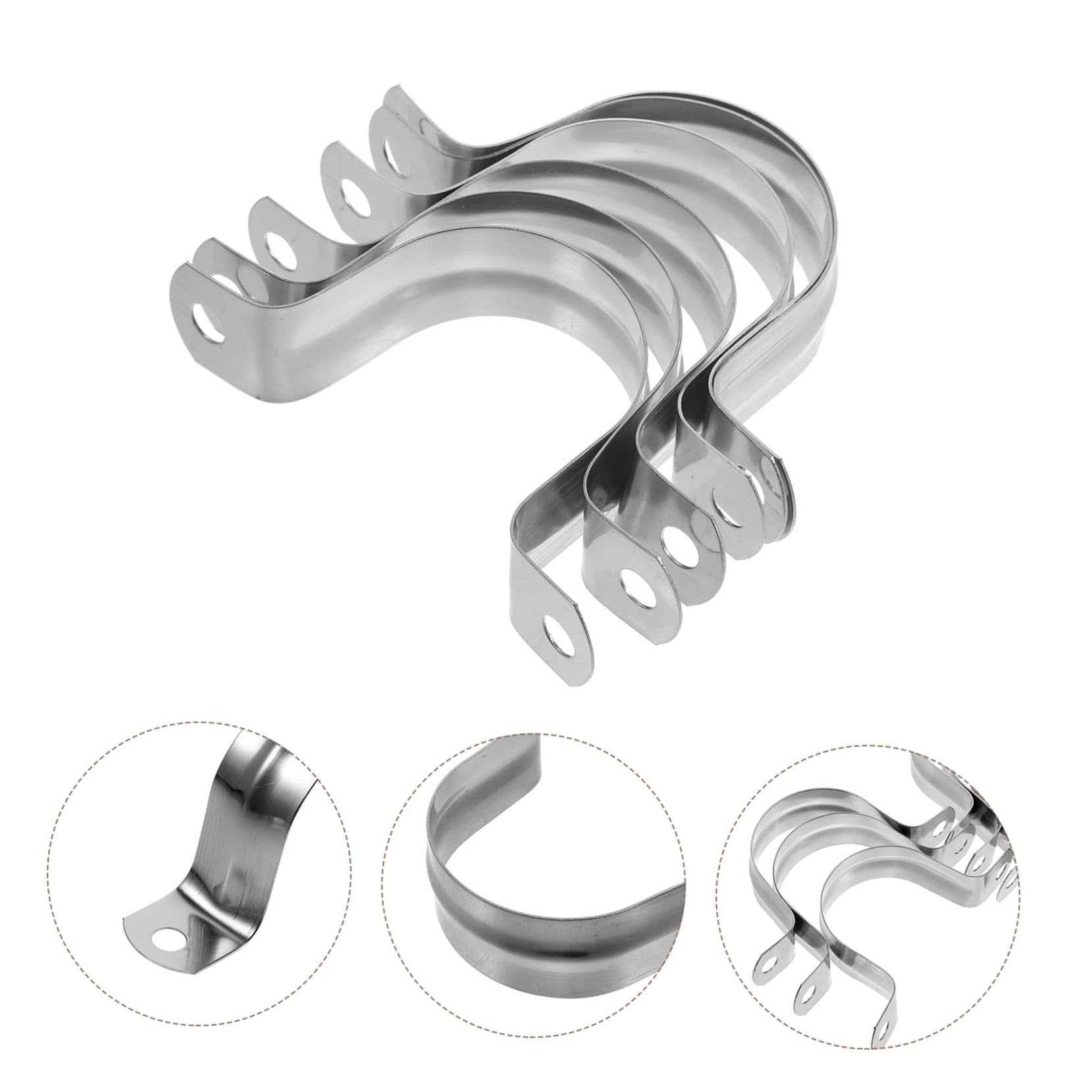 100 pièces Colliers de Serrage U Acier Inoxydable Clips Métalliques Robustes pour Fixation Tubes et Câbles Adaptés Tuyaux Conduits Usage Industriel et Domestique