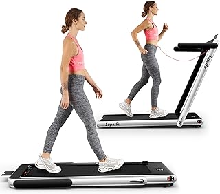 Goplus 2 in 1 Folding Treadmill, 2.25HP Under Desk Electric Treadmill, Installation-Free with Bluetooth Speaker, Remote Control and LED Display, Walking Jogging for Home Office Use